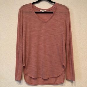 Anthropologie Pure + Good Pink Mina V Neck Top
